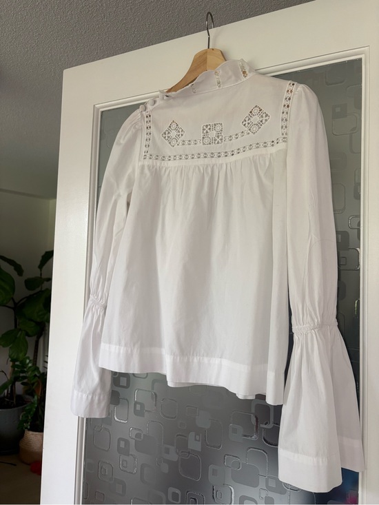 Free People Tops - Free People White Lace Yoke Victorian Blouse
